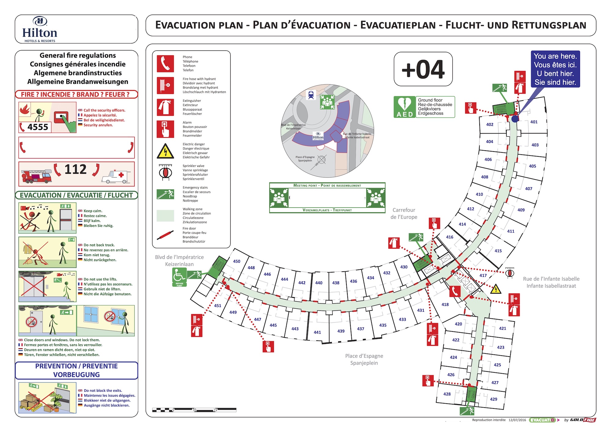 Evacuatieplan Hotel