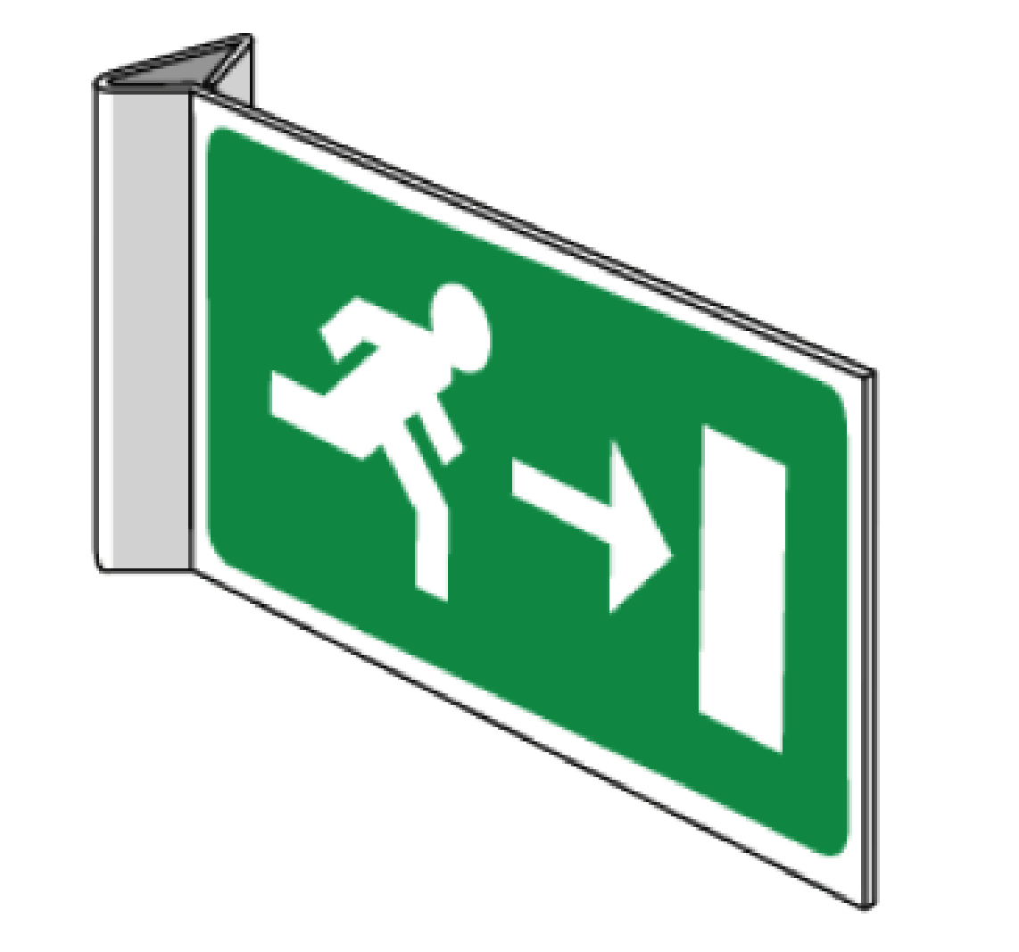 pictogramme evacuation en drapeau